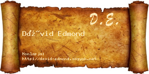 Dávid Edmond névjegykártya